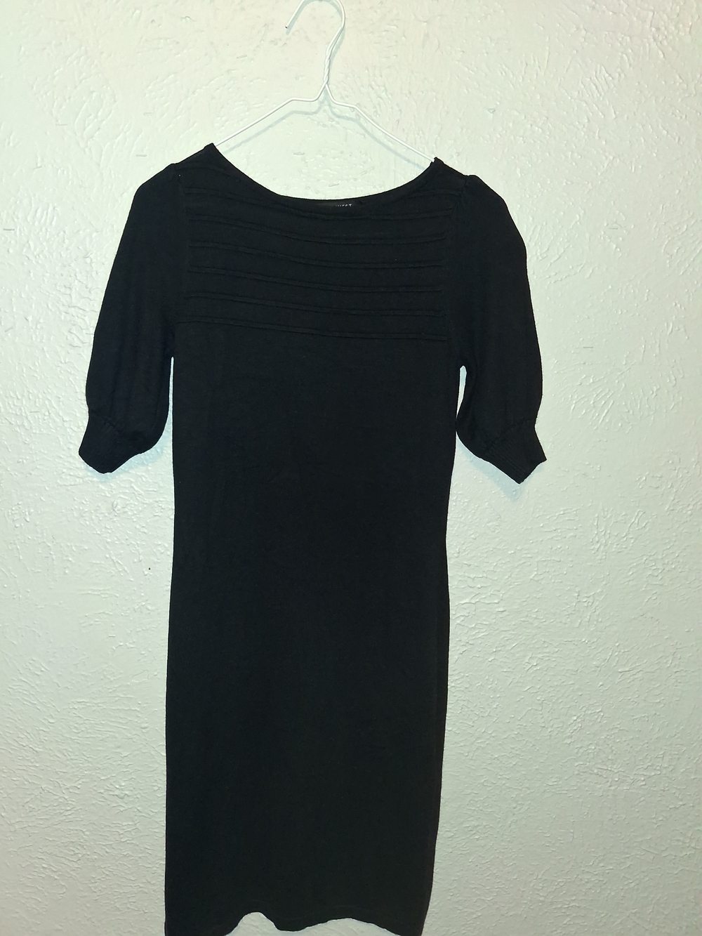 Nine West Black Midi Dress with Pintuck Yoke